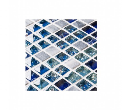 Starburst Glass and Stone Mosaic Tiles